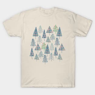 CHRISTMAS TREES Doodle Xmas Winter Hygge Holidays - UnBlink Studio by Jackie Tahara T-Shirt